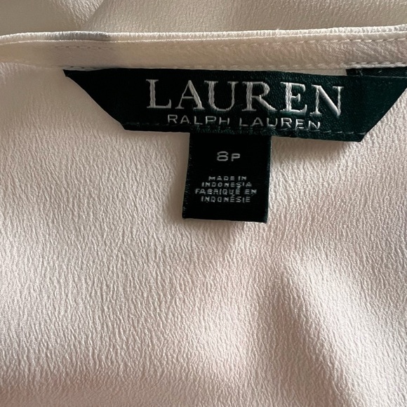 Ralph Lauren Cream Sleeveless Blouse Relaxed Draped - Picture 5 of 8